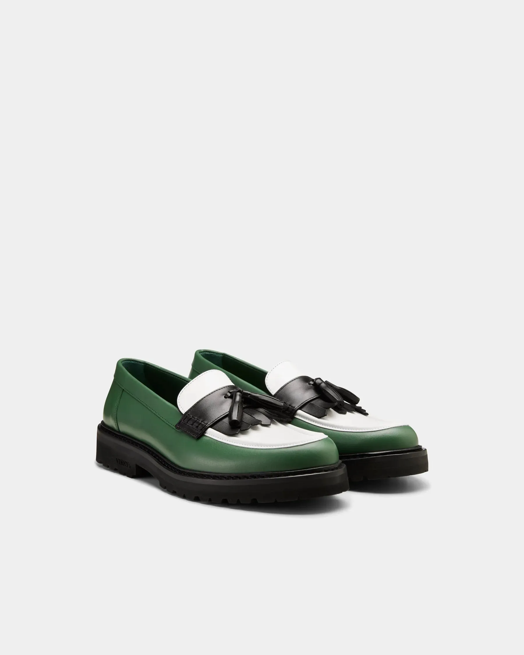 VINNY's   Richee Tri-Tone Tassel Loafer Green