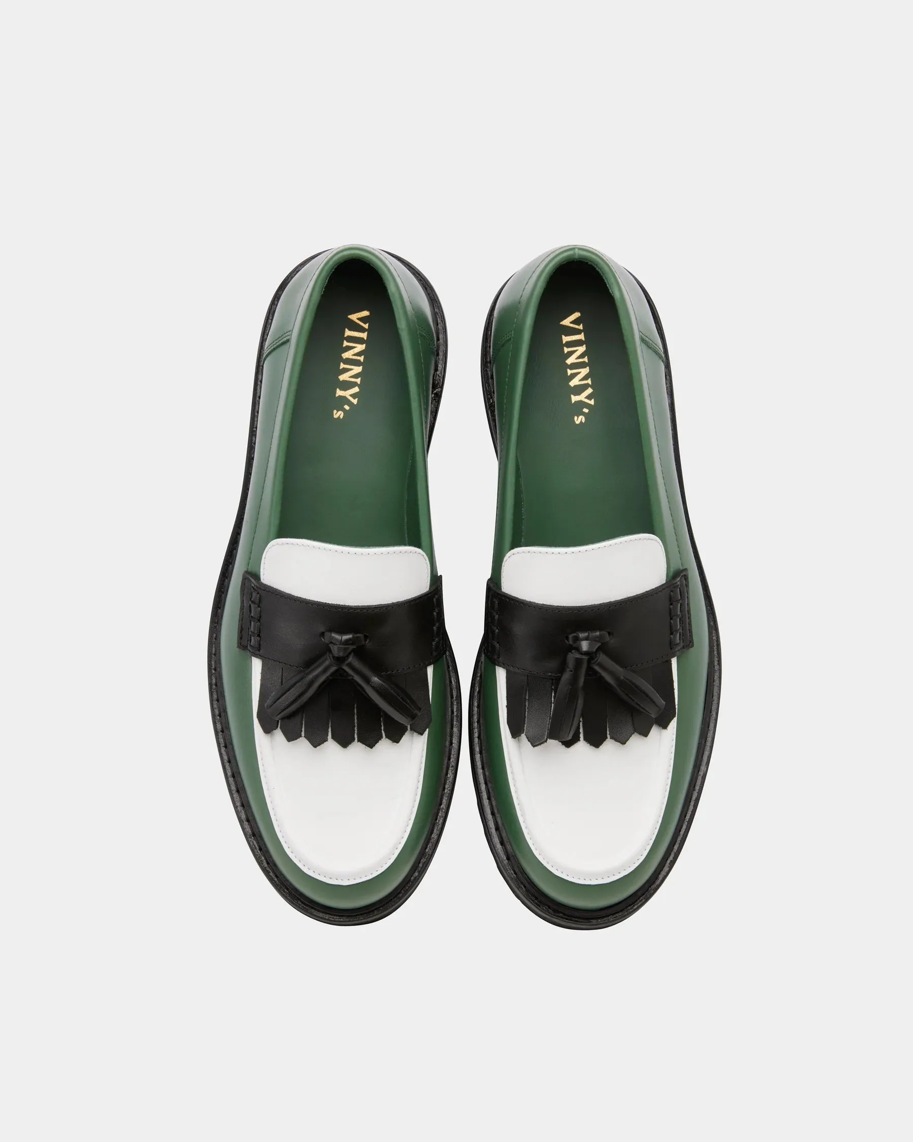 VINNY's   Richee Tri-Tone Tassel Loafer Green