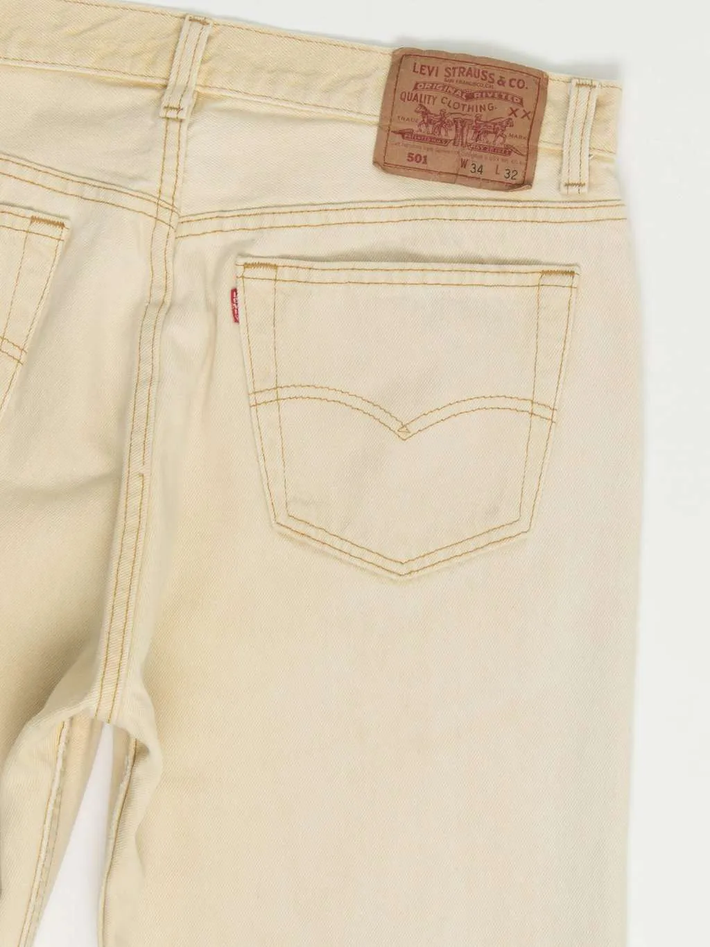 Vintage Levis 501 beige jeans, made in USA 34 X 32