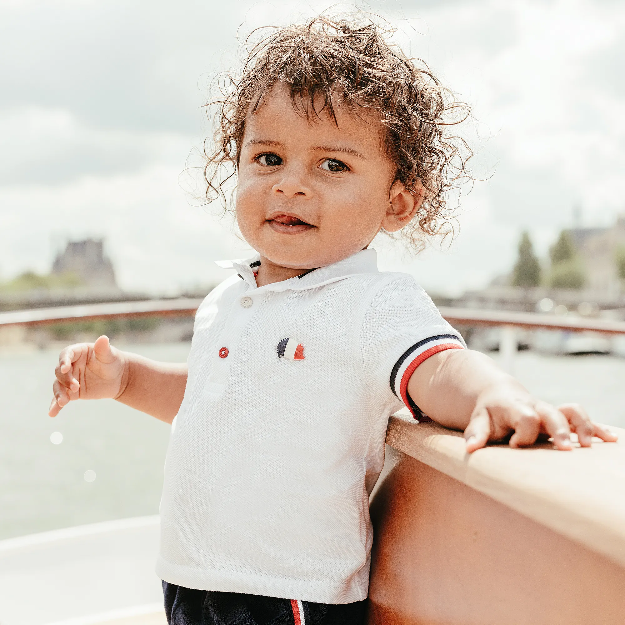 White Cotton Baby Polo Shirt