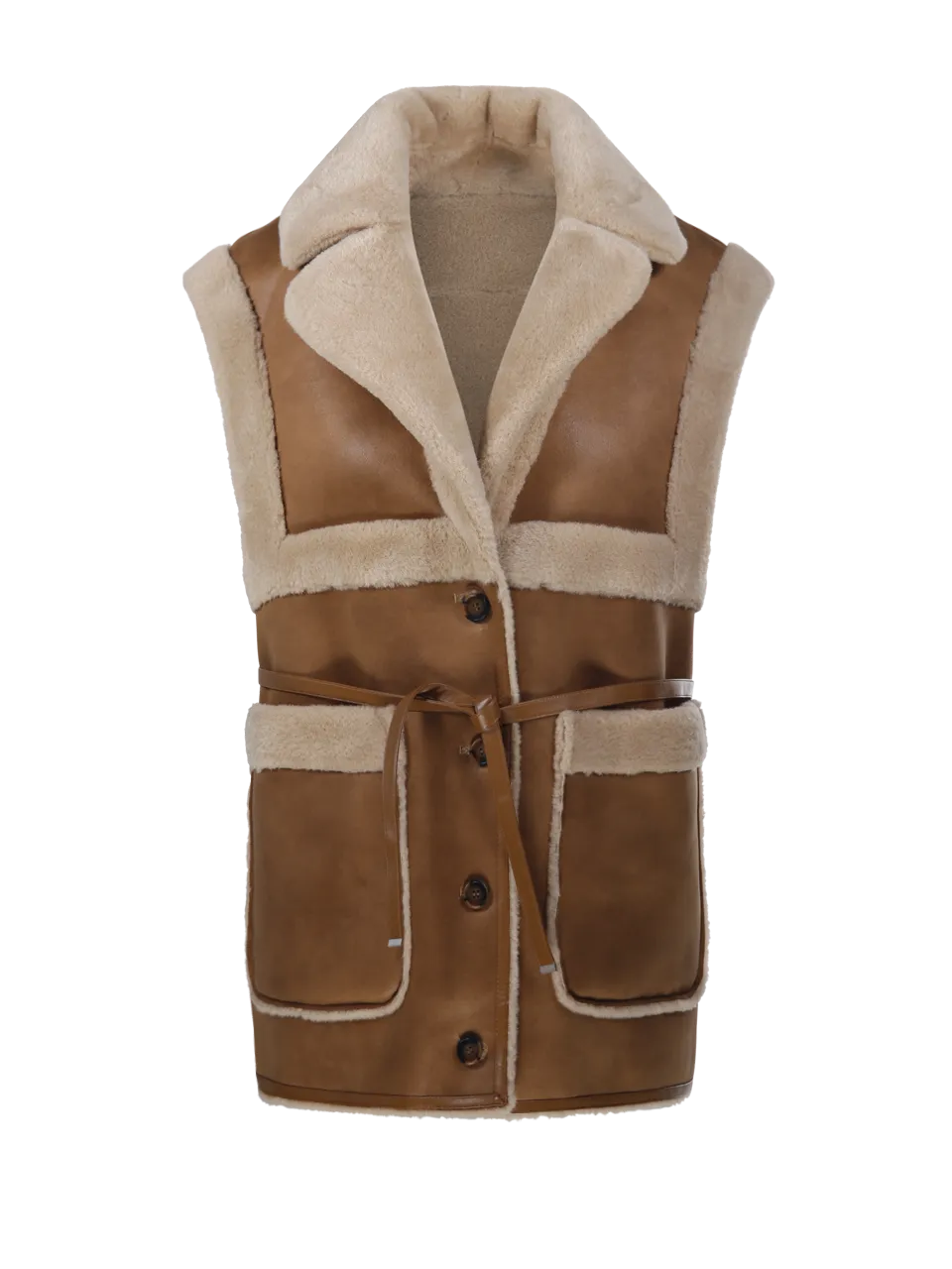 WOMAN URBANCODE BEIGE POLYESTER GILET COAT