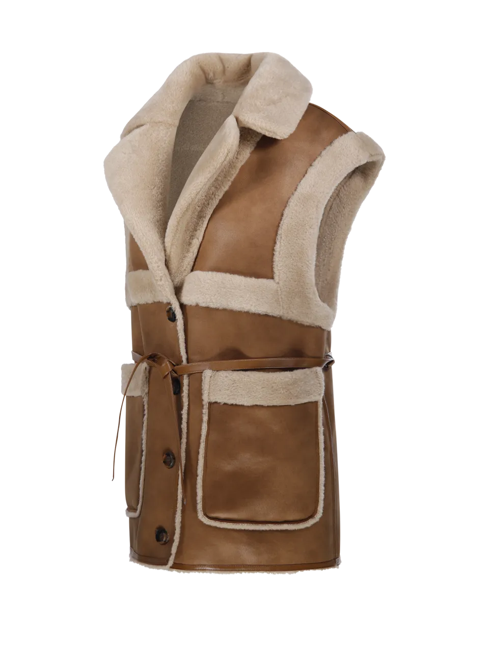 WOMAN URBANCODE BEIGE POLYESTER GILET COAT