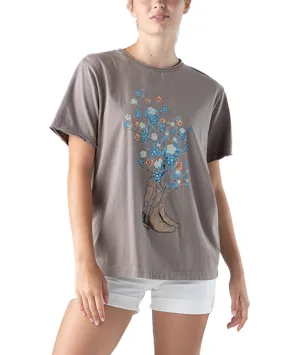 Women's Cowgirl Boots Flower T-Shirt