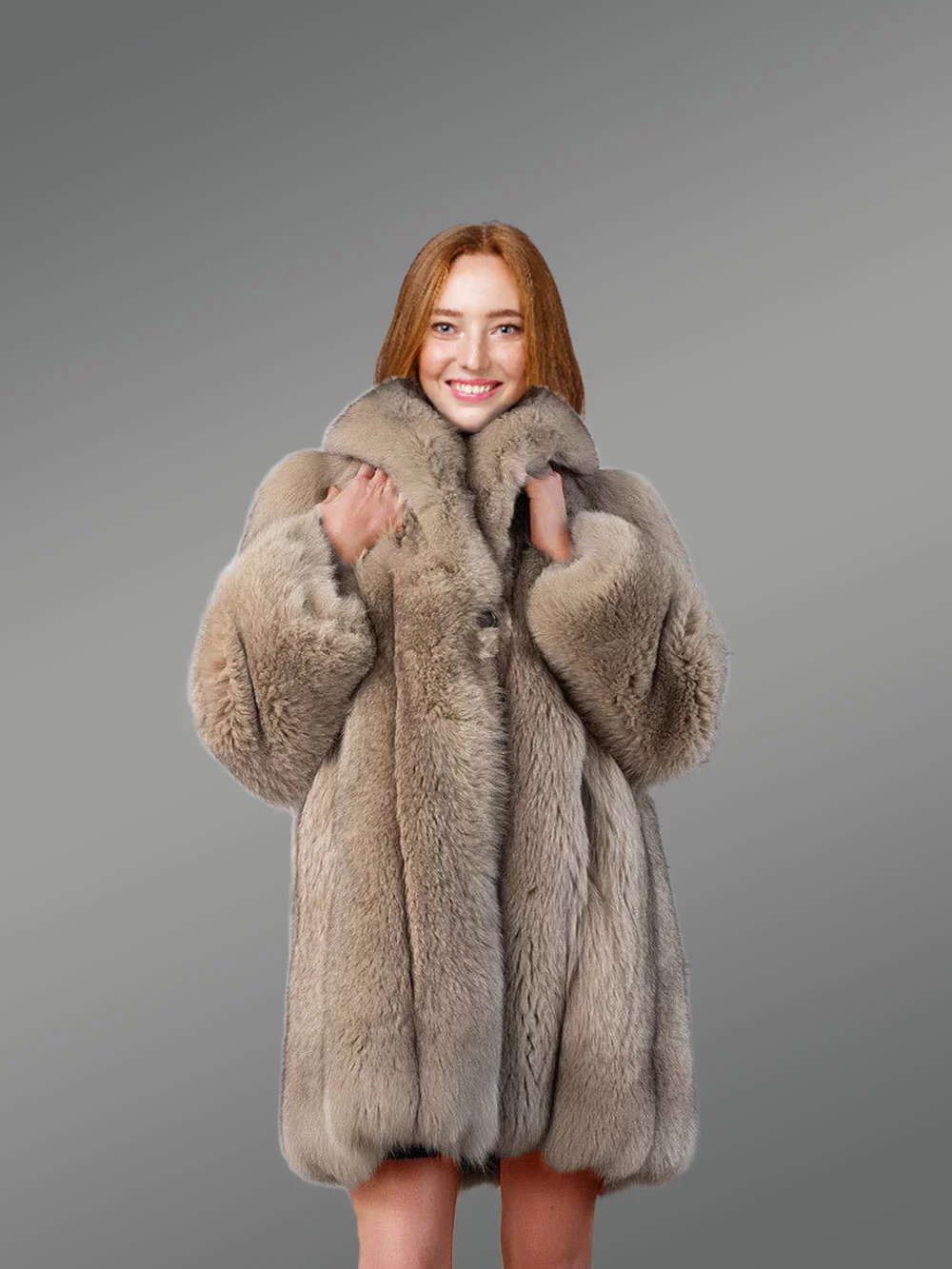 Women’s Dressy Dyed Fox Fur Coat