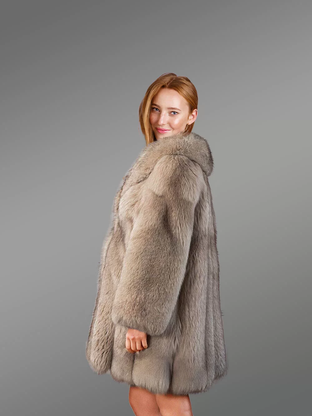 Women’s Dressy Dyed Fox Fur Coat