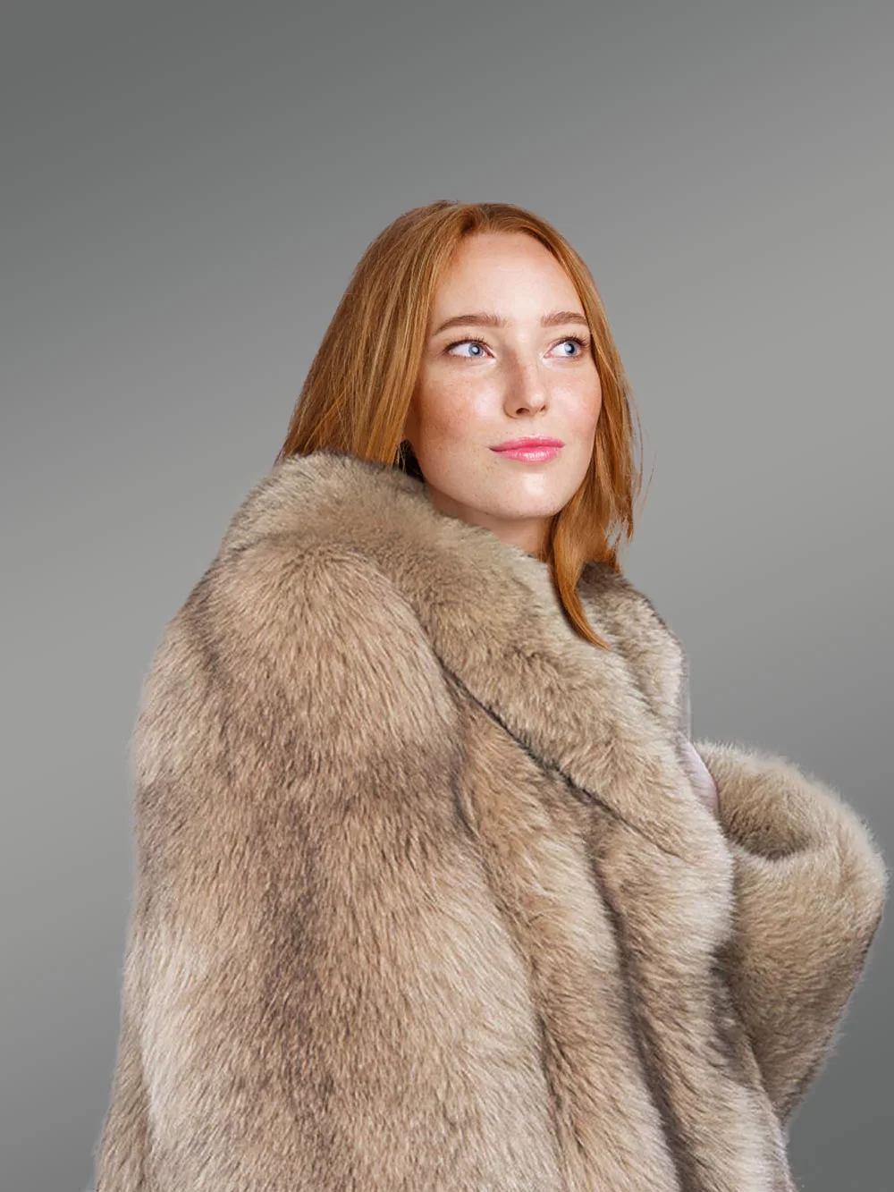 Women’s Dressy Dyed Fox Fur Coat