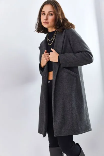 Women's Single Button Pocket Coat