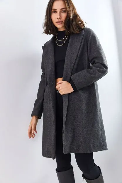 Women's Single Button Pocket Coat