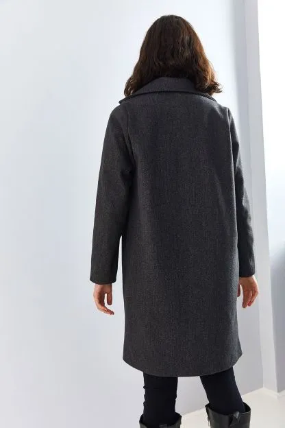 Women's Single Button Pocket Coat