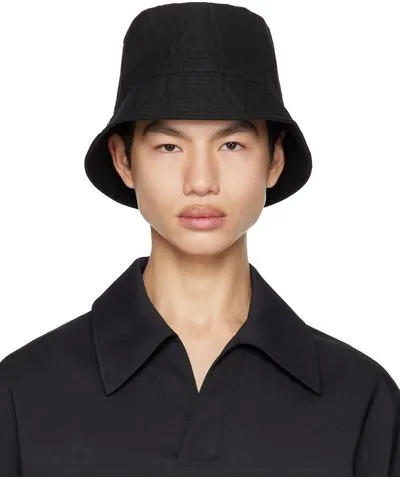 Wooyoungmi Black Crinkle Bucket Hat