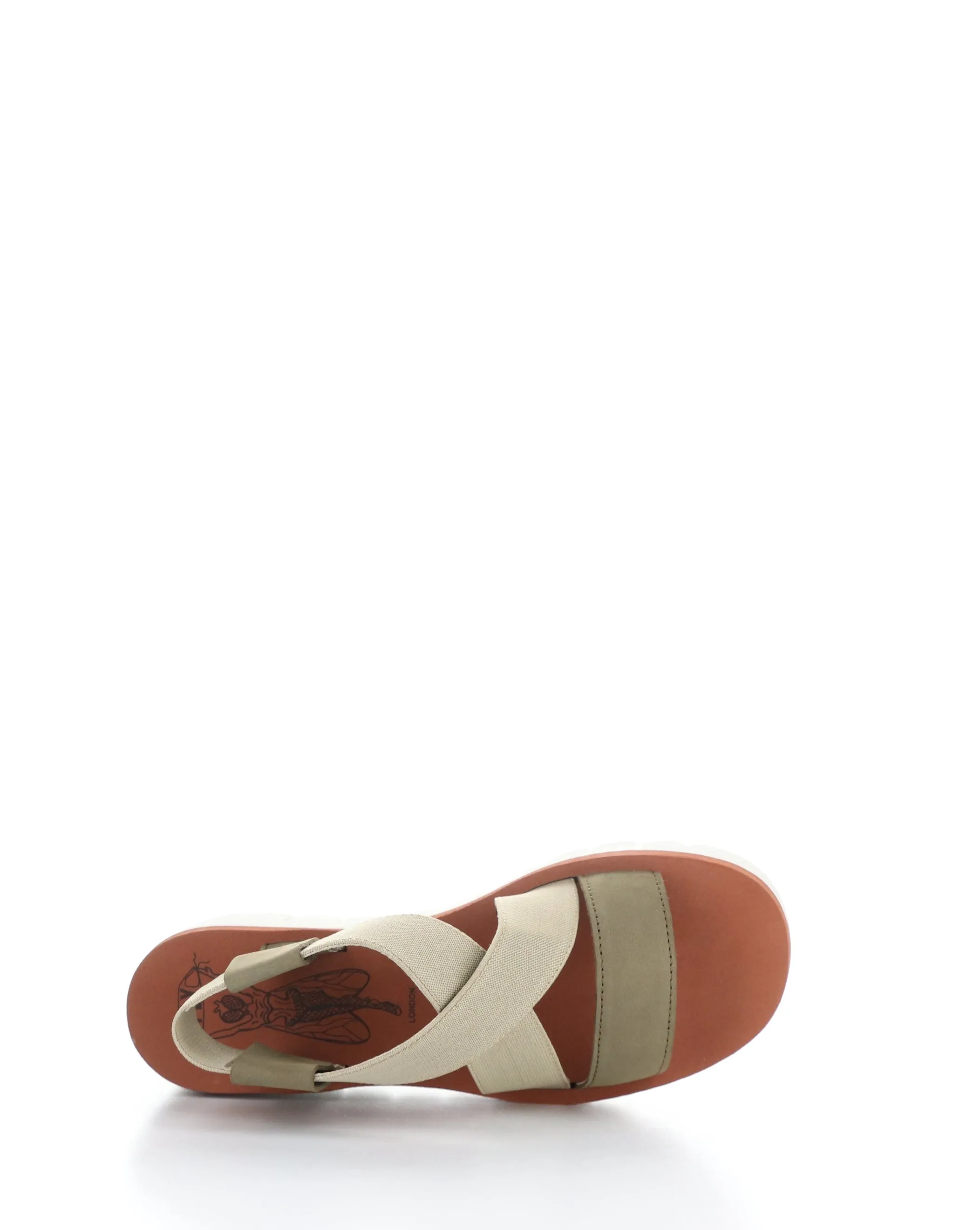 YABI922FLY 011 MILITARY/BEIGE/BRICK Round Toe Sandals