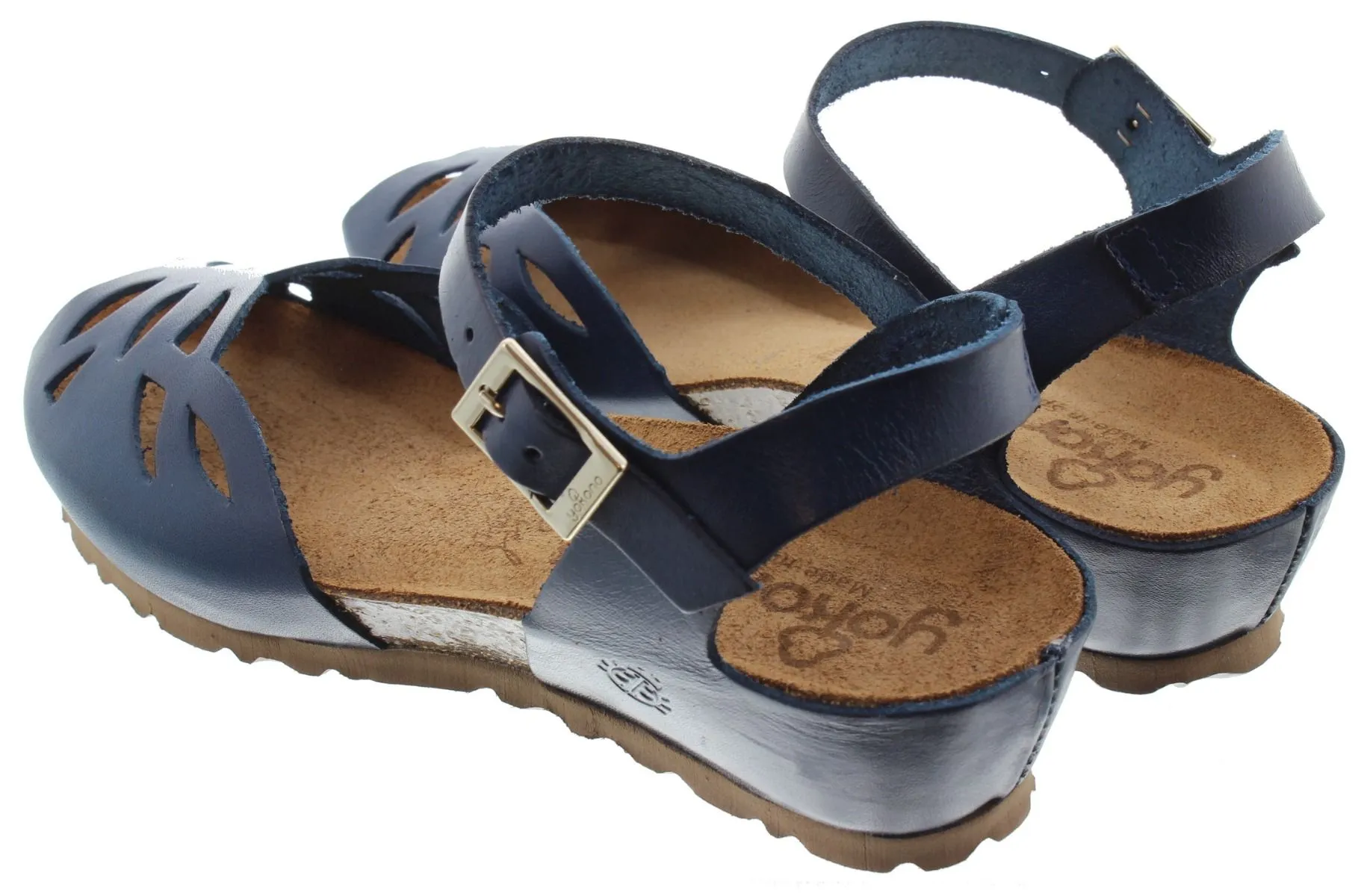 YOKONO Ladies Monaco 003 Flat Sandals In Navy