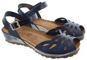 YOKONO Ladies Monaco 003 Flat Sandals In Navy