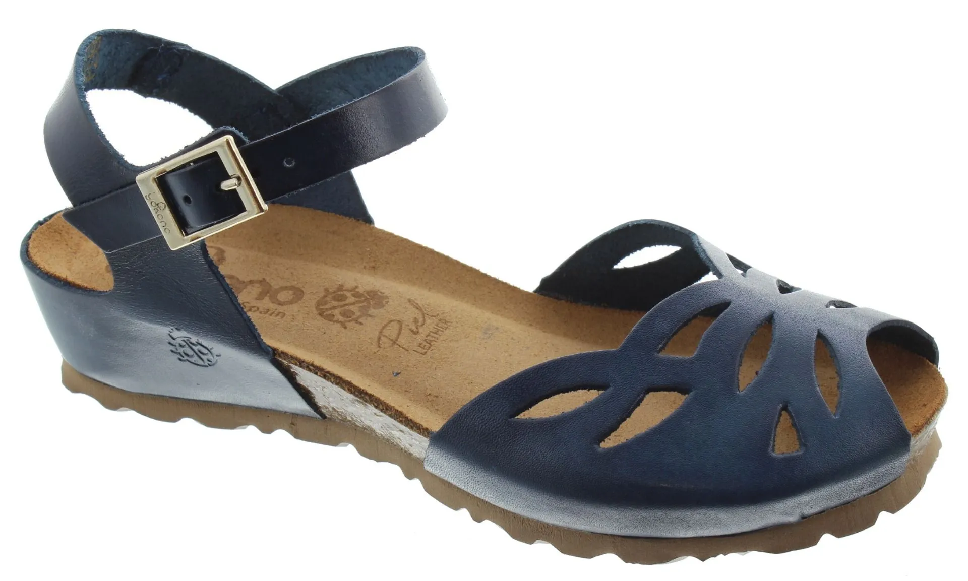 YOKONO Ladies Monaco 003 Flat Sandals In Navy