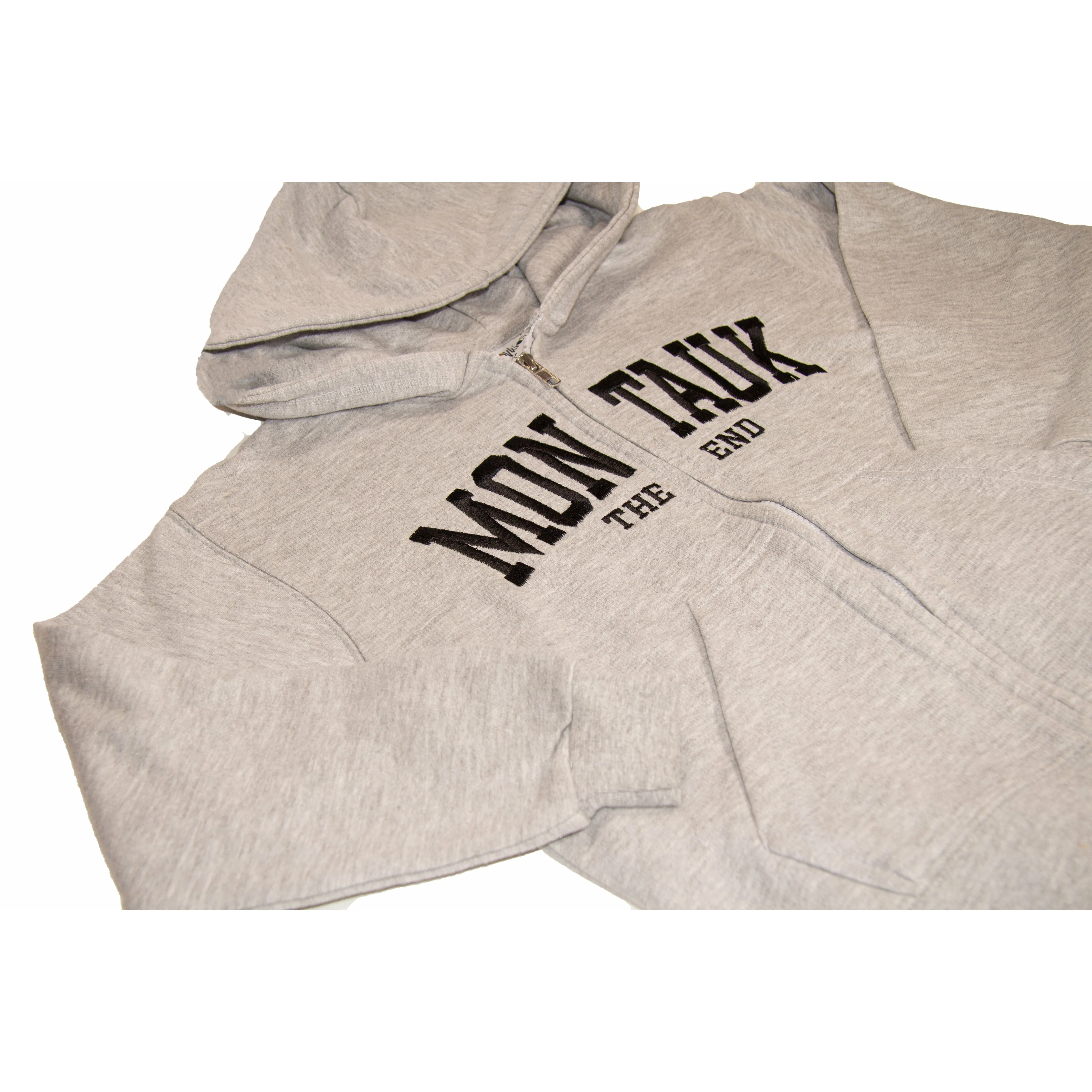 Youth Montauk The End Embroidered Zip-Up Hoodie