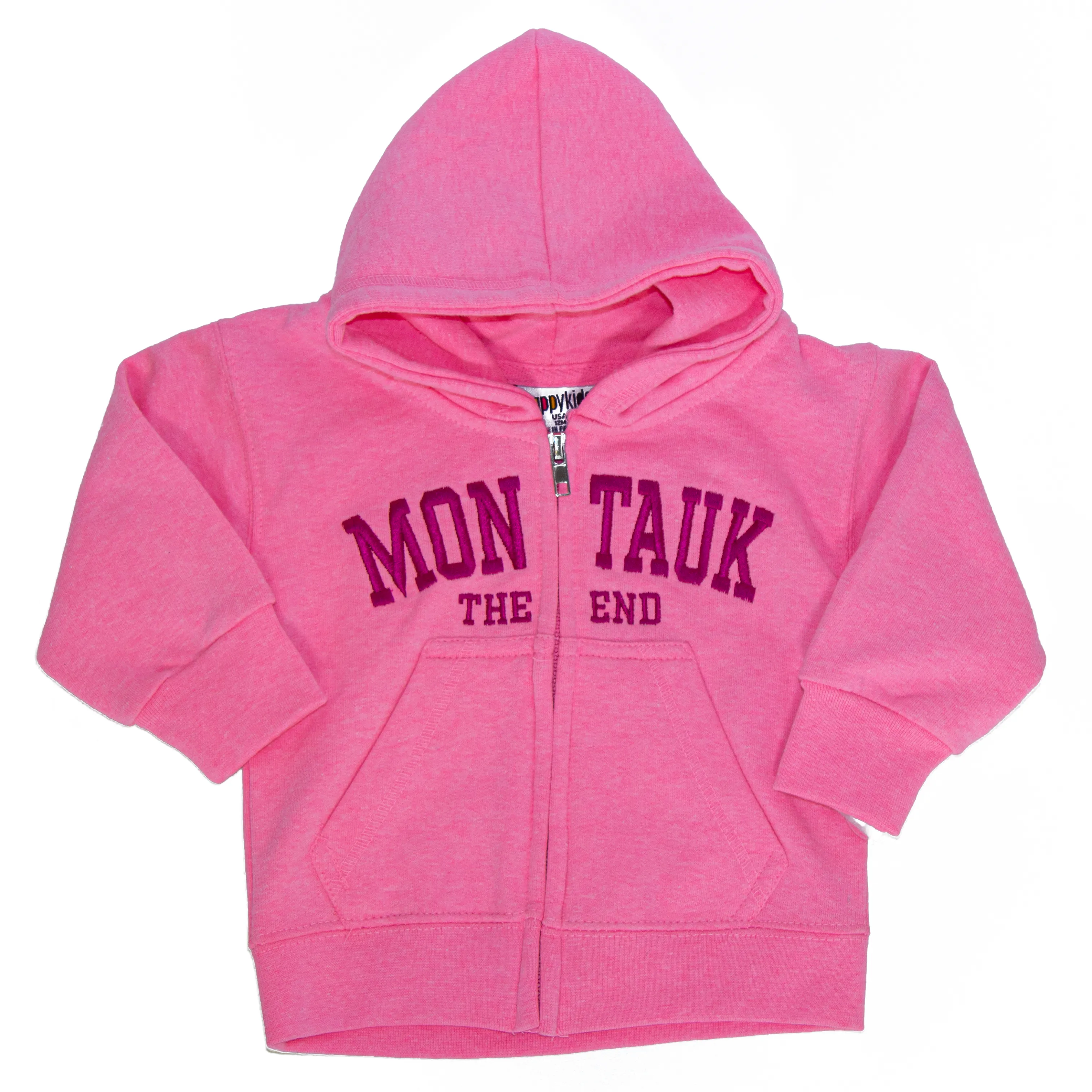 Youth Montauk The End Embroidered Zip-Up Hoodie